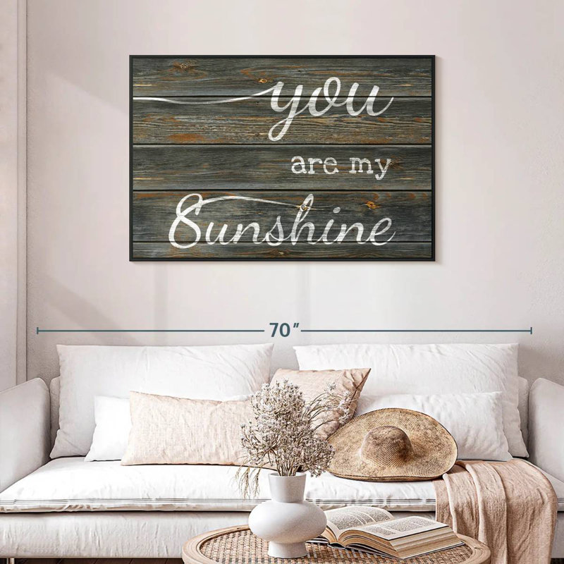 You Are My Sunshine Typographie I, Cadre flottant noir, 43 po x 29 po