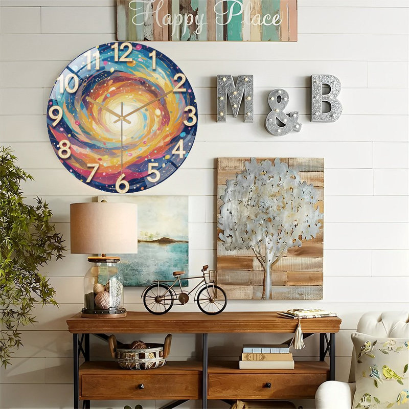 Horloge murale en verre 12 po
