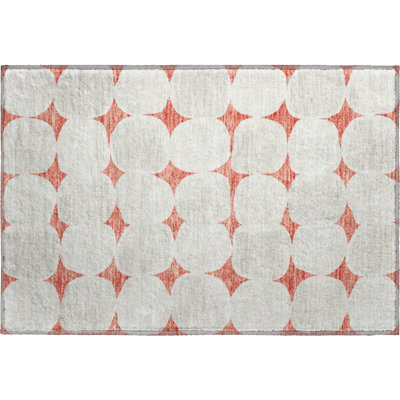 Premium Machine Washable Prisco Salmon Rug