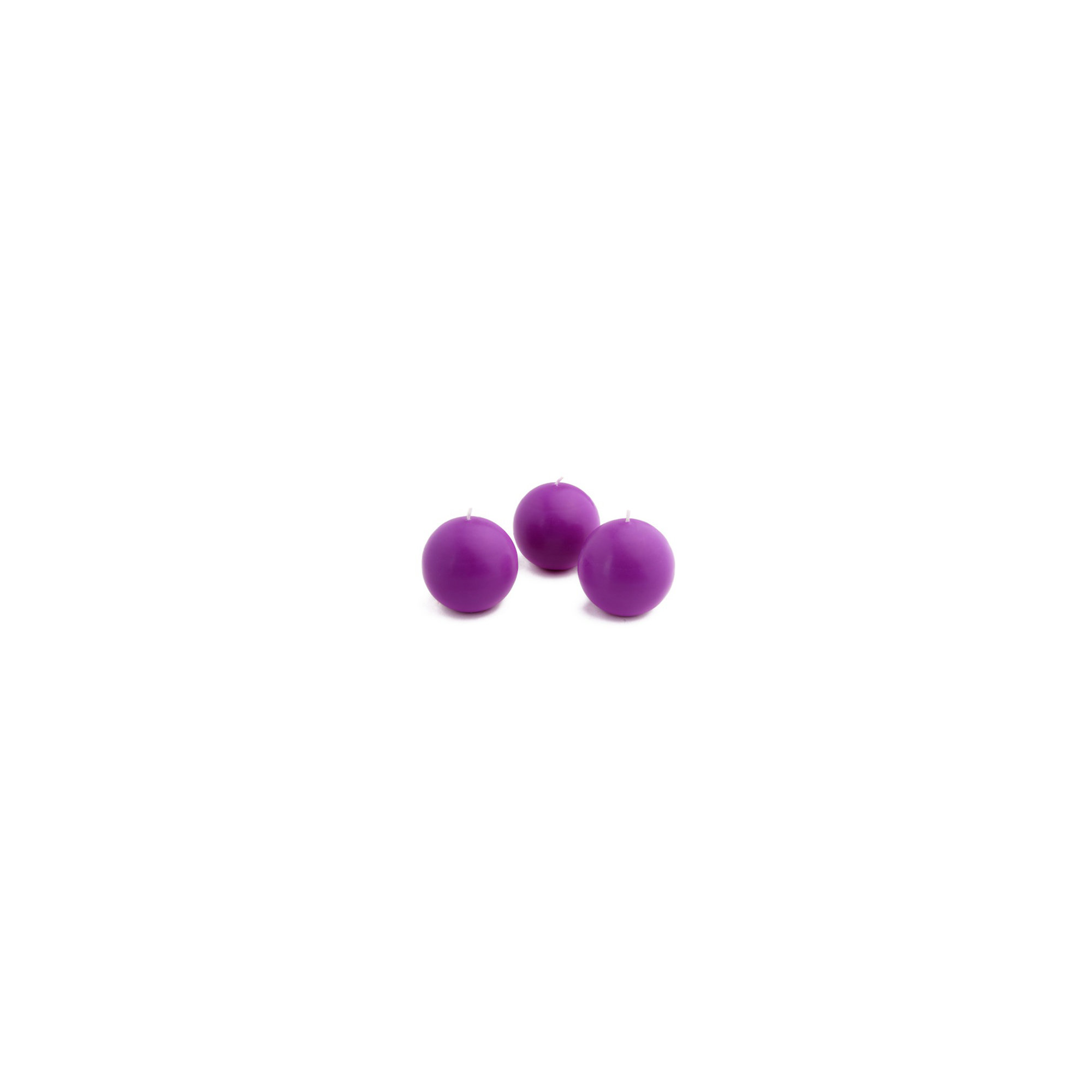 Ball Candle, Purple, 2" Diameter, Set of 12