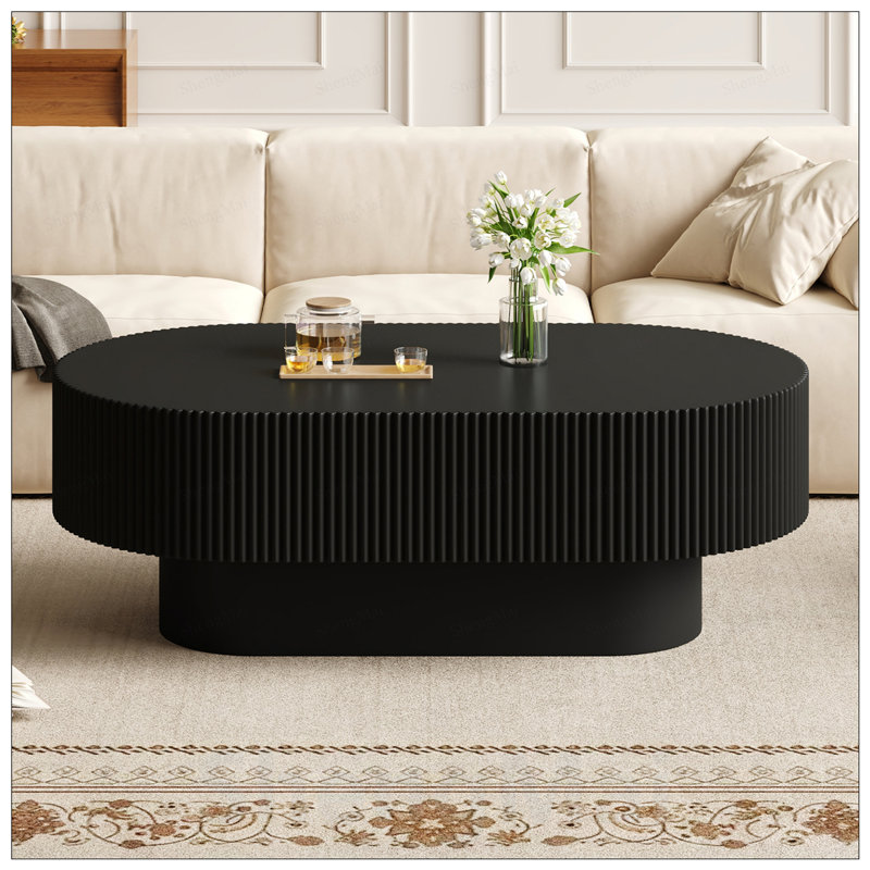 Table basse Farmhouse Oval, Noir