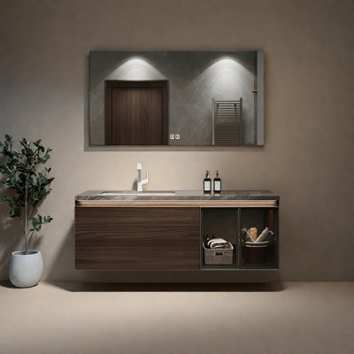 Light luxury style rock plate bathroom cabinet