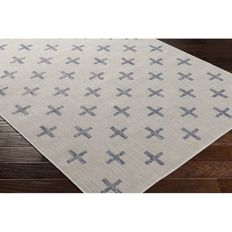 Outdoor Boho Rug Blue/Cream_TRG2358, Rectangle 160 x 213cm