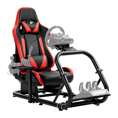 Anman Racing Simulator Cockpit with Seat Fits Logitech G29 Thrustmaster, Not Include Steering wheel & Wheels & Pedals and Shifter Handbrake by Inbox Zero