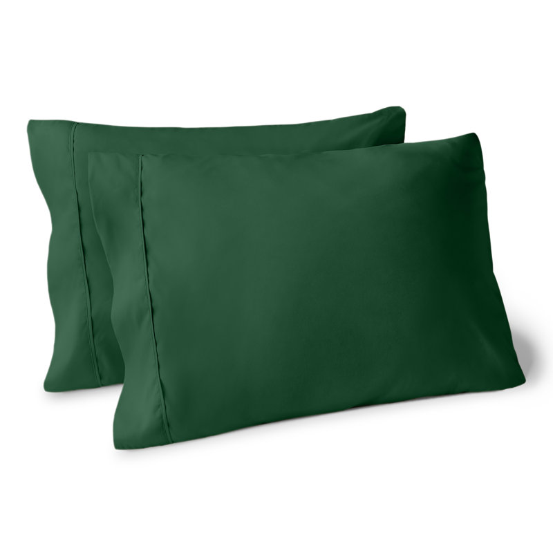 Soft Microfiber Pillowcase Set, 2 Standard Pillowcases, Forest Green