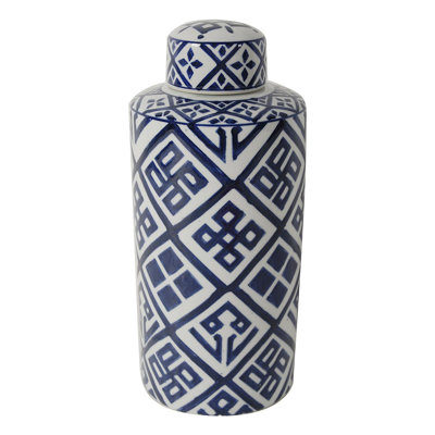 D6.3X13.8 "Bocal cylindrique bleu et blanc Valora