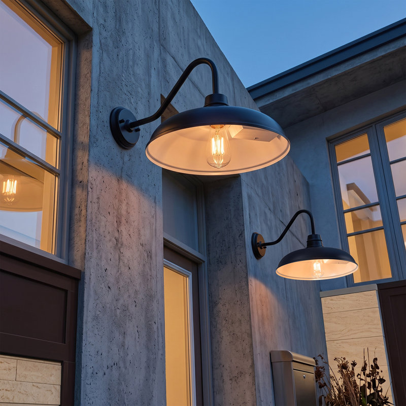 Lampe solaire extérieure de 12,25 pouces W pour grange, allumage automatique du crépuscule à l'aube