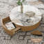 Table basse 35 po pour salon, table basse en marbre avec tiroir, entièrement assemblée-592706333