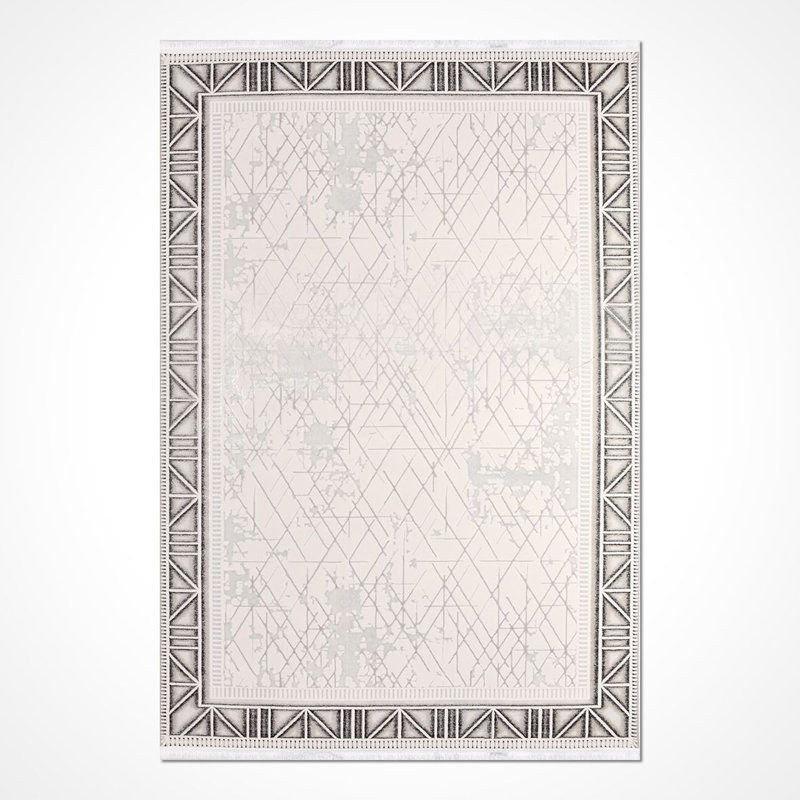 Tapis beige moderne lavable à la machine, Rectangle 2 pi 8 po x 5 pi