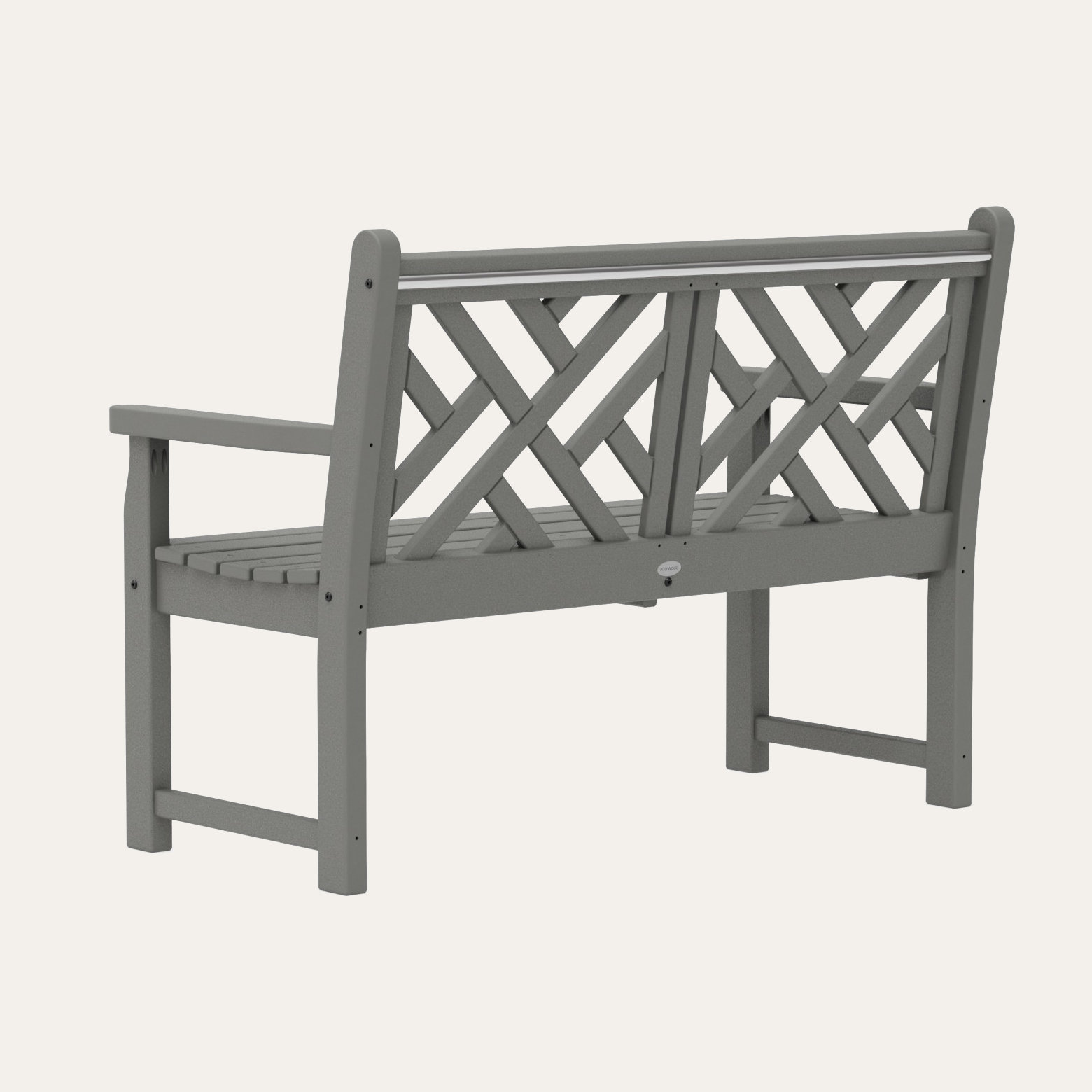 POLYWOOD® Chippendale 47" Garden Bench, Slate Gray