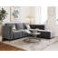 Canapé modulaire convertible, canapé 5 places avec méridienne réversible, canapé modulaire en L