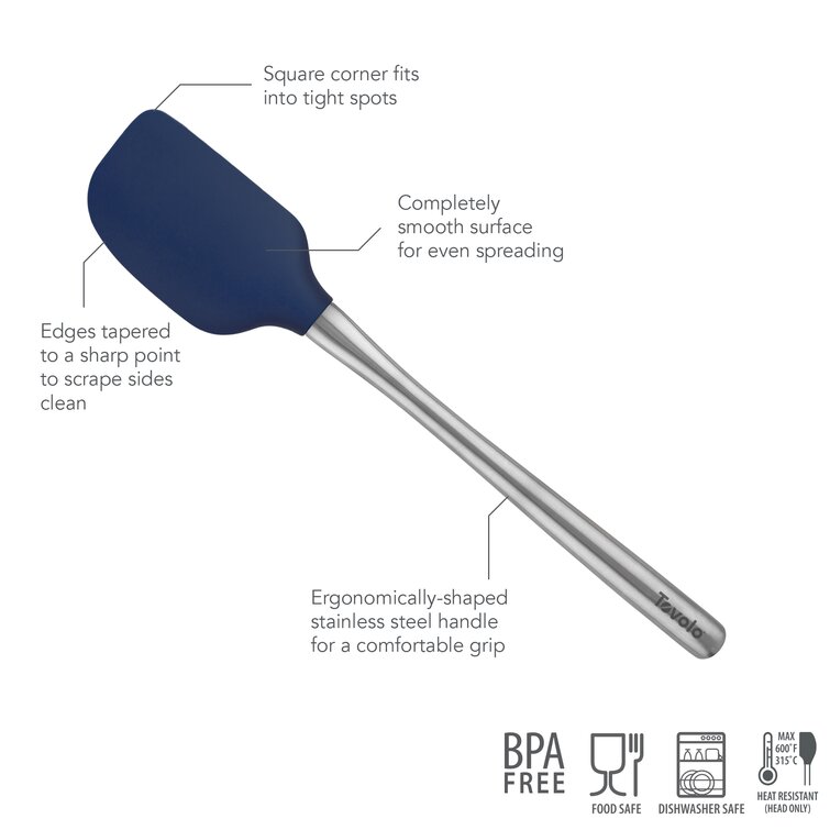 Tovolo Flex-Core All Silicone Spatula Turner, Tapered Edge, Ergonomic  Handle, Heat Resistant, Charcoal