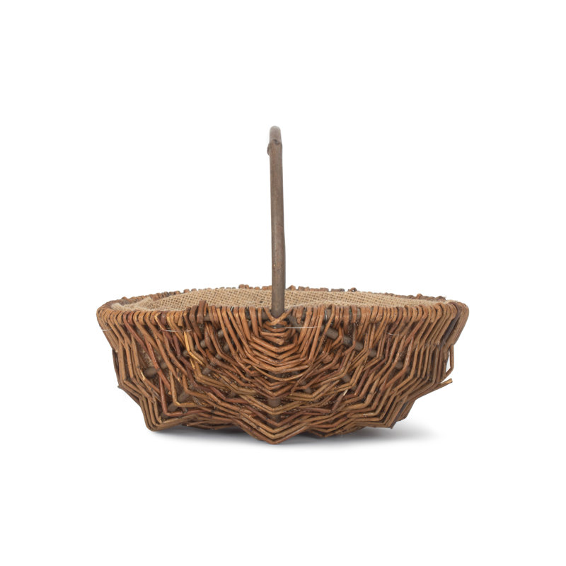 Wicker Willow Unpeeled Lined Garden Trug Basket, 23cm H x 29cm W x 20cm D