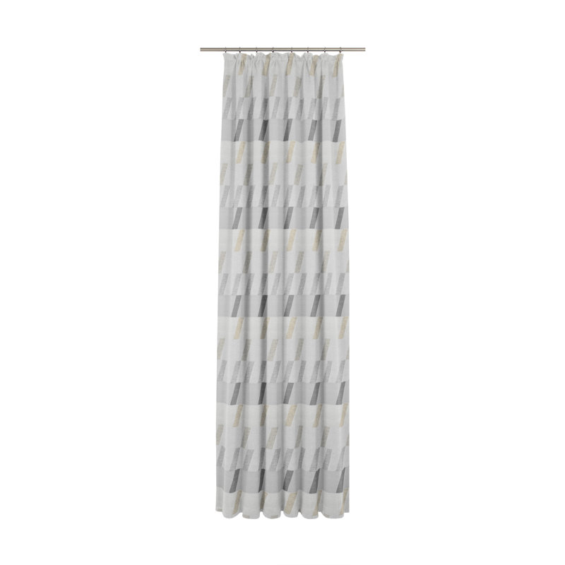 Lopez Room Darkening Single Panel, 245cm H x 132cm W, Light grey/Black/Beige