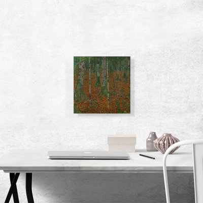 «Birch Forest 1903» par Gustav Klimt, reproduction d'art sur toile tendue