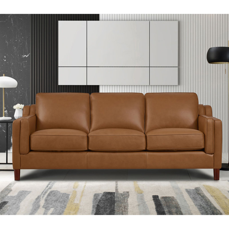 Pearlena 84'' Upholstered Sofa, Cognac