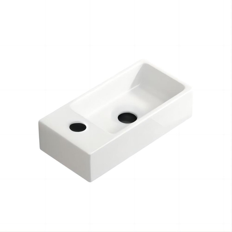Mini-lavabo rectangulaire blanc en céramique 14 po Topcraft 