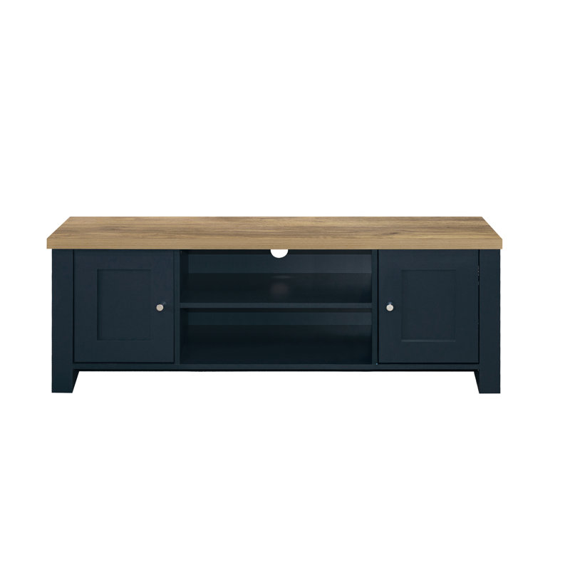 Highgate TV Stand for TVs up to 58", Navy Blue/Oak