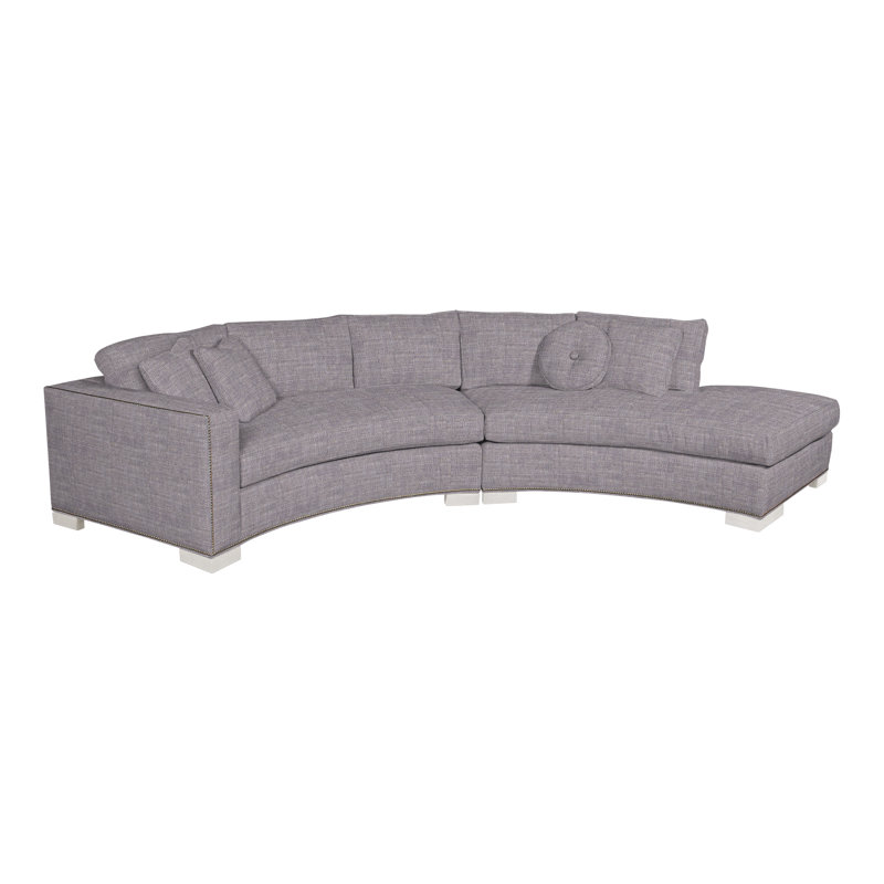 Michael Weiss 2-Piece Curved Sectional, Bennett Carolina Linen Blend, Casa Blanca, Yes