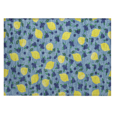 Machine Washable Indoor/Outdoor Bourkelands ACN2354 Fruits Rug