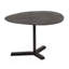  Table d'appoint industrielle ronde en métal avec base piédestal et design minimaliste pour le salon ou la chambre à coucher, brun