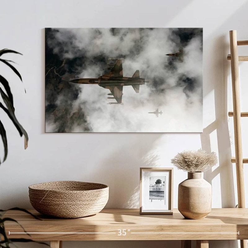 Mait Cloudy Fighter Jets, 16" H x 24" W