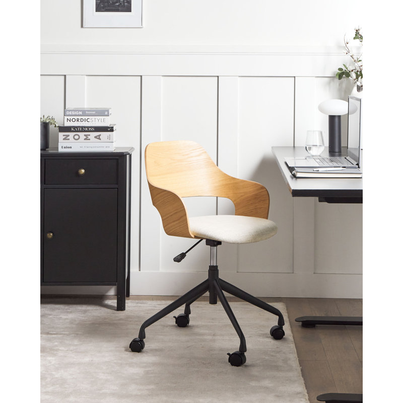 Linen Office Chair, Light Beige