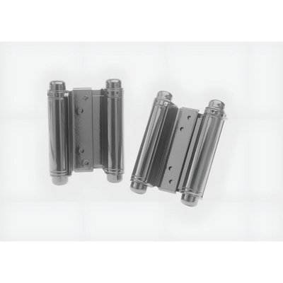 4 in. Prime Coat Double Acting Barrel Spring Squared Hinge with Non-Removable Pin - Set of 2