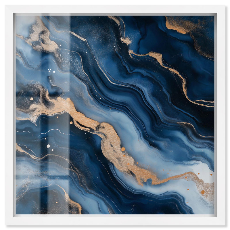 «Deep Sea Geode II Shadowbox Print», art mural par Art Remedy, H 41 po x l 41 po, Blanc