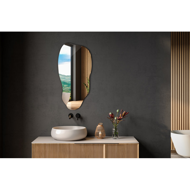 Burhamedin Modern Long Loft Wall Mirror Hanging for Living Room Bedroom Asymmetrical Décor, 90" x 45"