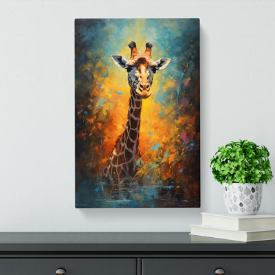 Giraffe Impressionism - Wrapped Canvas Print