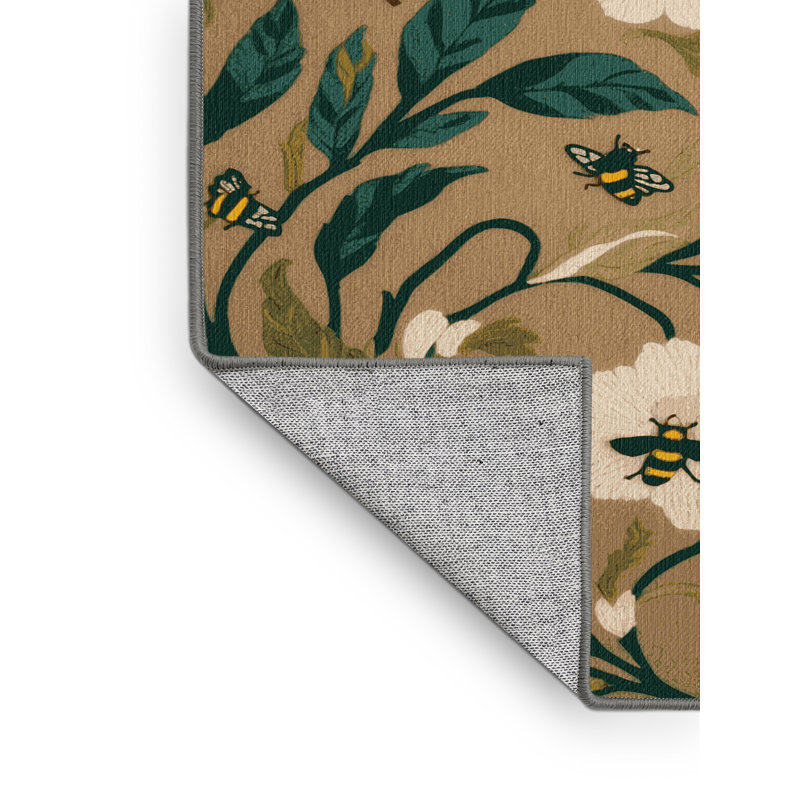 Tapis brun lavable à la machine, Carré 8 pi