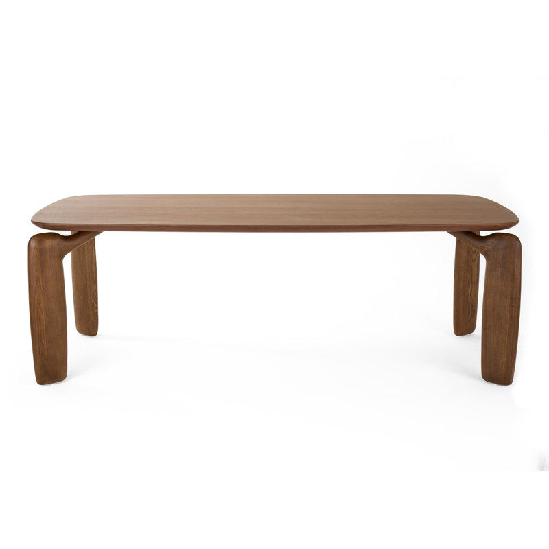 Cid Mike Dining Table, Walnut Brown Wood, Rectangular 87 Inch Top