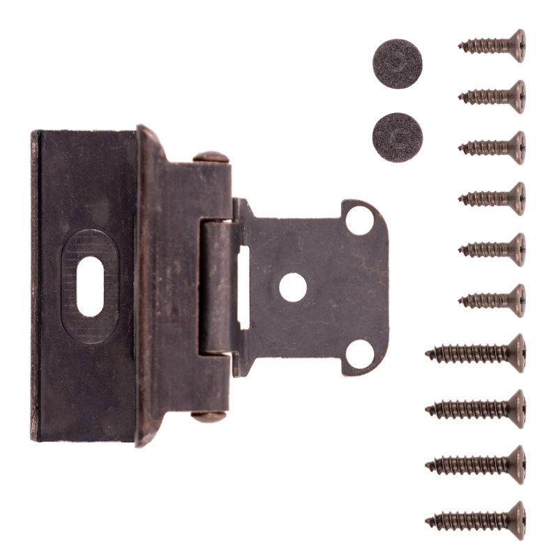 Self-Closing Semi-Concealed 1/2" overlay Face Frame Self-Close - Vintage Bronze - Cabinet Door Hinges (Set of 2), 2