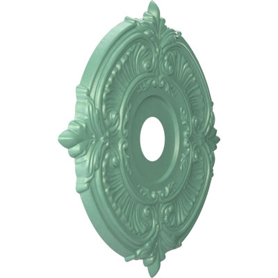 19"OD x 3 1/2"ID x 1"P Attica Thermoformed PVC Ceiling Medallion (Fits Canopies up to 6 3/4"), Universal Pearl Metallic Sea Mist