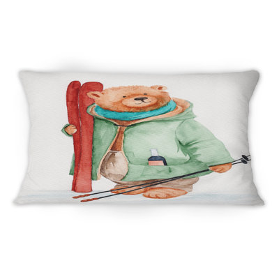 Ours en peluche avec un manteau vert - Coussin 1