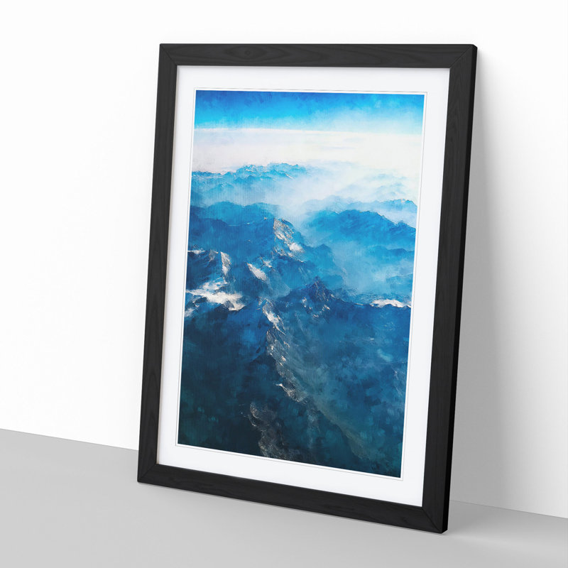 Mountain Tops in Switzerland - Framed Print, Black Framed, 48cm H x 36cm W x 2cm D