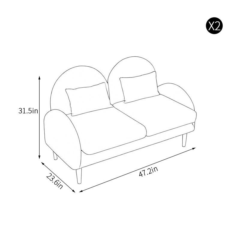 Banc rembourré en similicuir Light Luxury Cafe Milk Tea Shop, Similicuir vert clair / blanc cassé