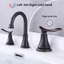 Robinet de salle de bain moderne à entraxe de 8 pouces avec bec pivotant à 360 °, bronze huilé, métal