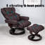 Fauteuil inclinable et repose-pieds 31 po contemporain en similicuir avec base pivotante en métal