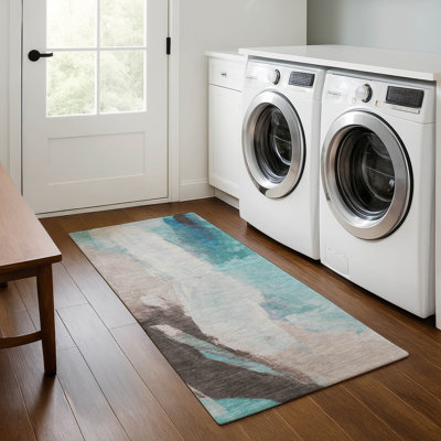 Premium Machine Washable Mouton AMF1987 Abstract Rug