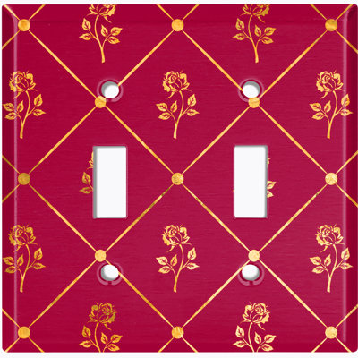Patterned 2 - Gang Toggle Light Switch Standard Wall Plate