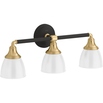 Luminaire de meuble-lavabo d'intérieur 3 lumières Devonshire, positionné vers le haut ou vers le bas, homologué UL