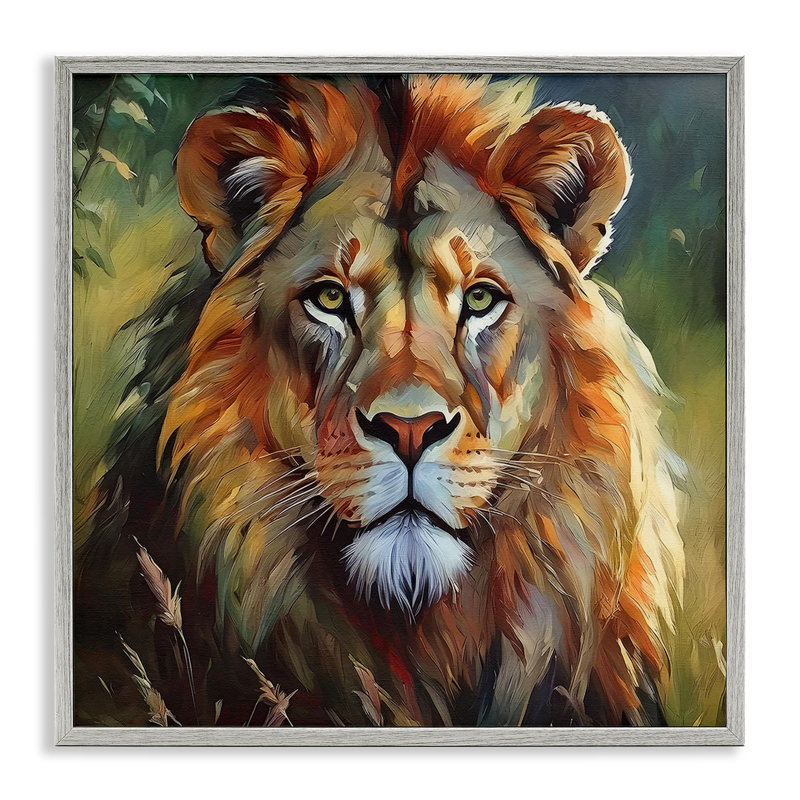  «Painterly Lion Portrait», estampe numérique par Noah Bay, Estampe numérique Farmhouse, H 12 po x l 12 po