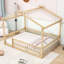 Structure de lit en bois avec clôture et lattes Dorset-67699459-67699456