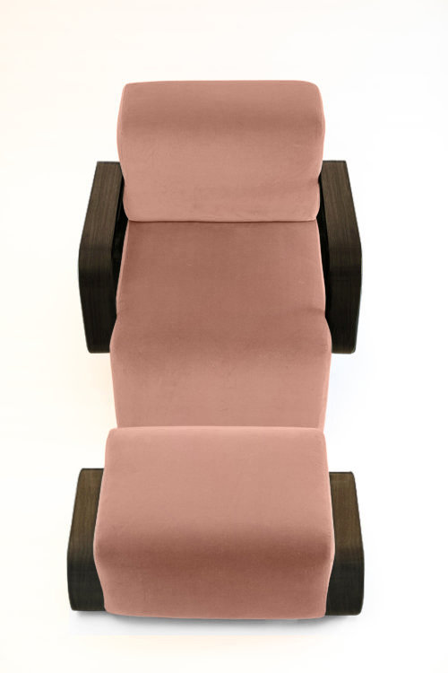 Cayenne Lounge Chair, Cameo Velvet, Brown Oak