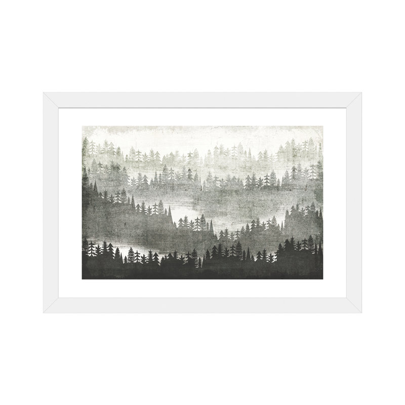 Impression montagn, H 24 po x l 32 po x P 1 po, Cadre blanc, Blanc brillant