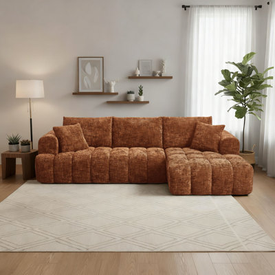 Canapé modulaire rembourré en L 3 pièces avec deux coussins Classic