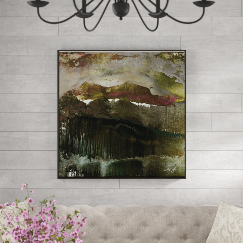 1 Piece Painting on Canvas, 102cm H x 102cm W, Black Floater Frame