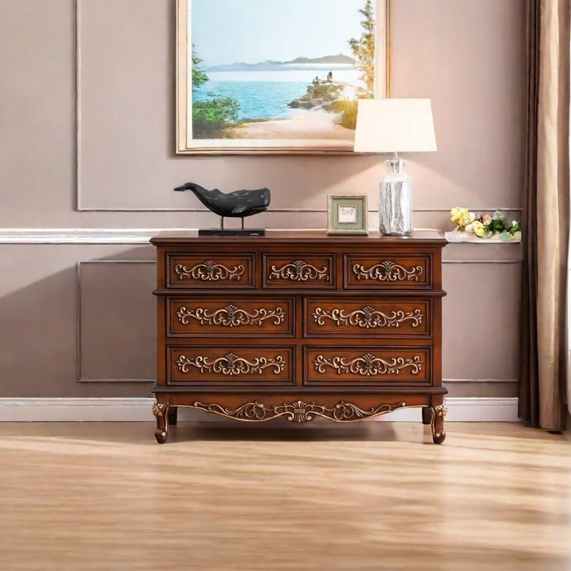 Commode d'appoint de style américain vintage, Brun